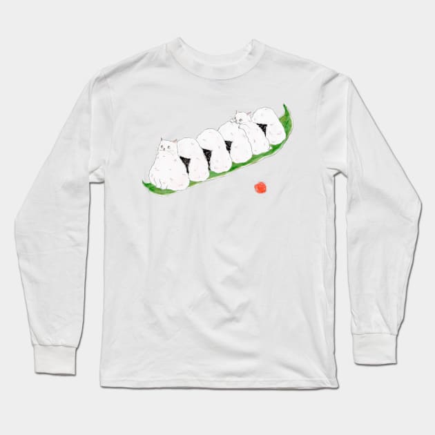 Rice ball cats Long Sleeve T-Shirt by TOCOROCOMUGI